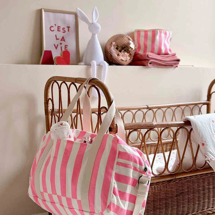 Rose in April - Diaper bag Raphael  Neon pink Stripes