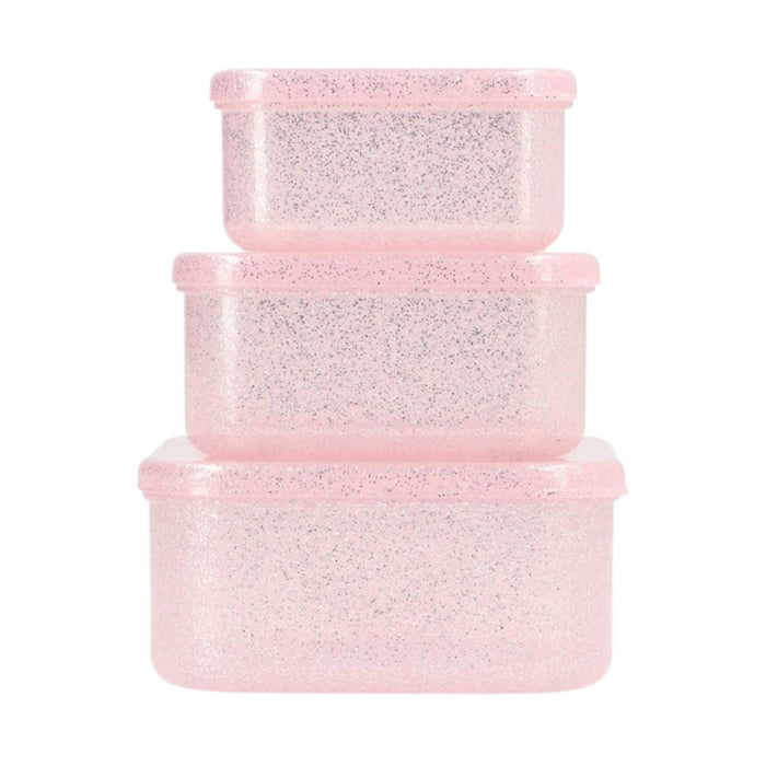 Tutete - 3 Lunch Boxes Glitter Pink
