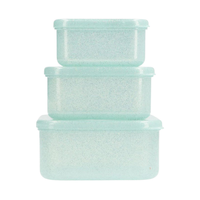 Tutete - 3 Lunch Boxes Glitter Turquoise