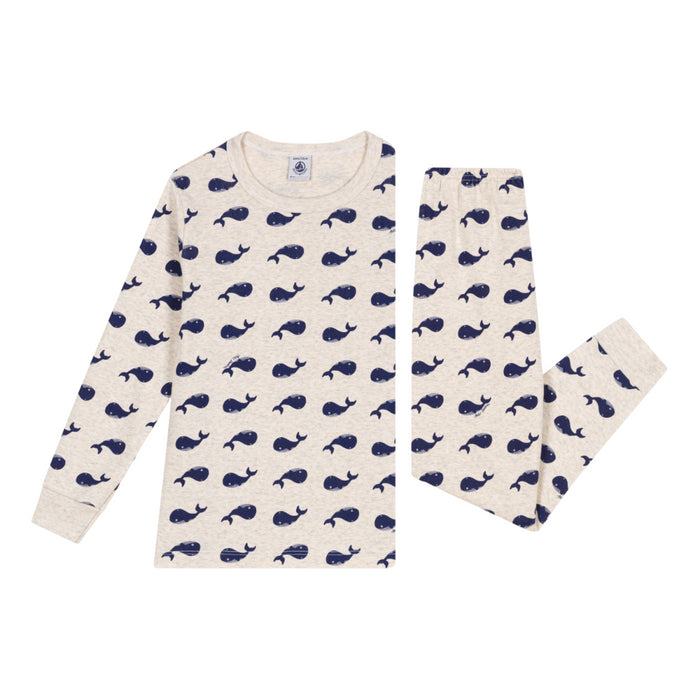 Petit Bateau - 2-delige Katoenen pyjama met walvisprint voor kinderen