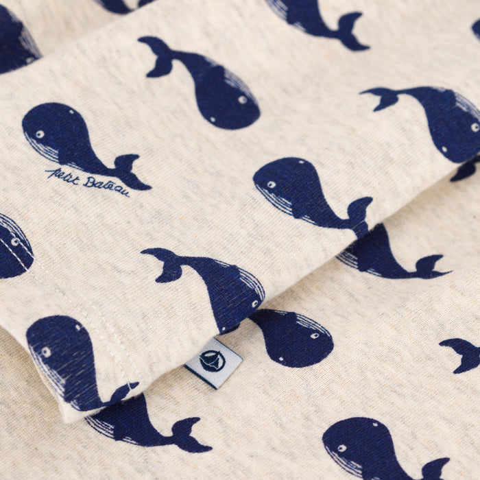 Petit Bateau - 2-delige Katoenen pyjama met walvisprint voor kinderen