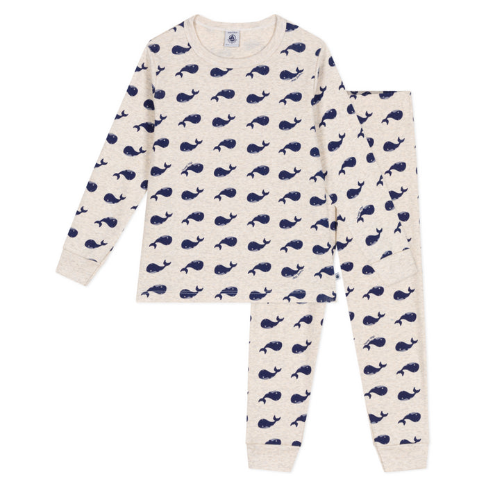 Petit Bateau - 2-delige Katoenen pyjama met walvisprint voor kinderen