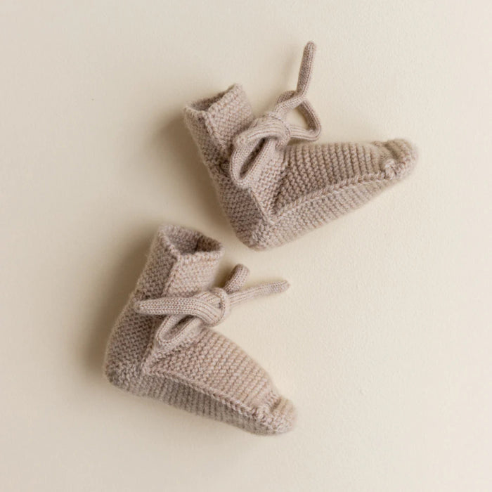 Hvid - Booties sand (0-9 maand)