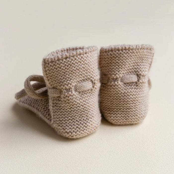 Hvid - Booties sand (0-9 maand)