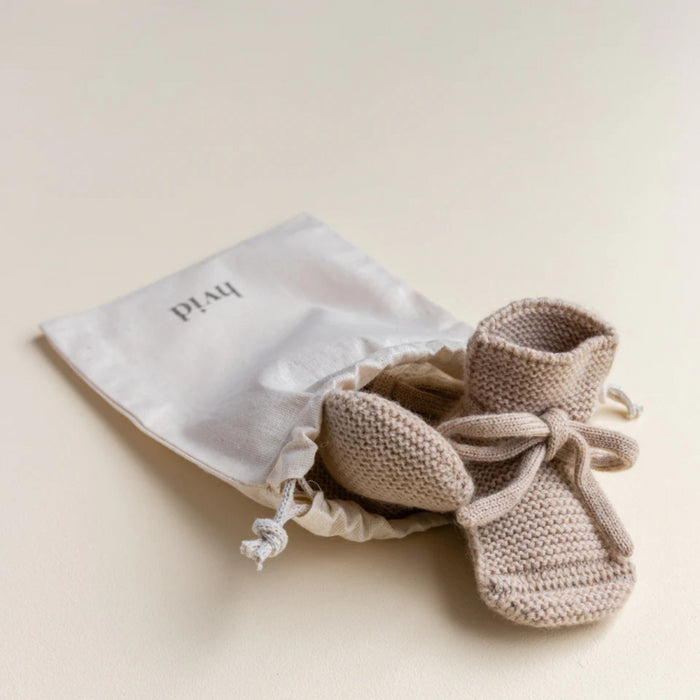 Hvid - Booties sand (0-9 maand)