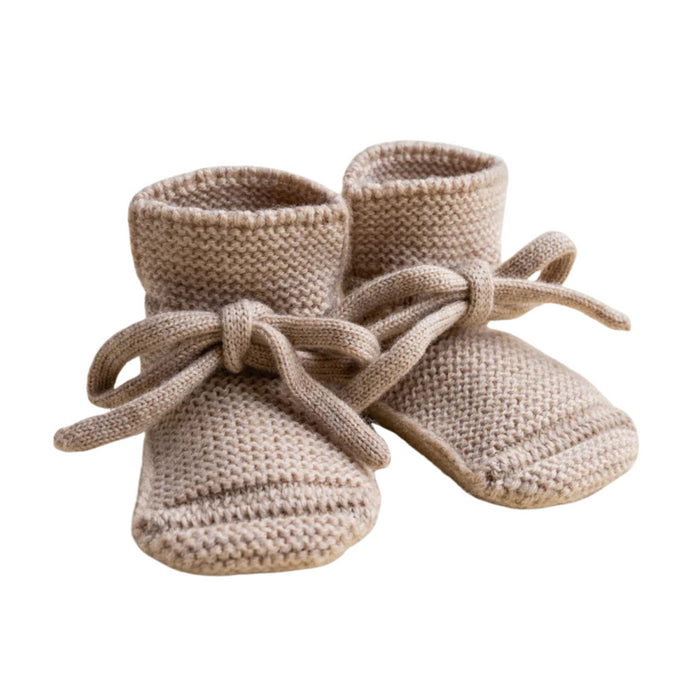 Hvid - Booties sand (0-9 maand)