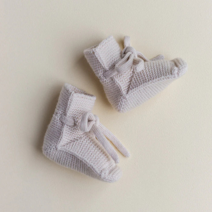 Hvid - Booties cream (0-9 maand)