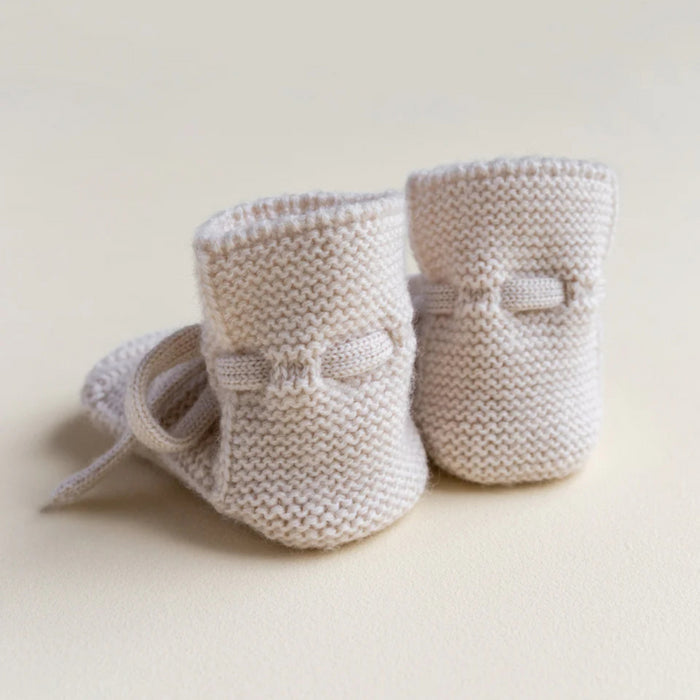 Hvid - Booties cream (0-9 maand)