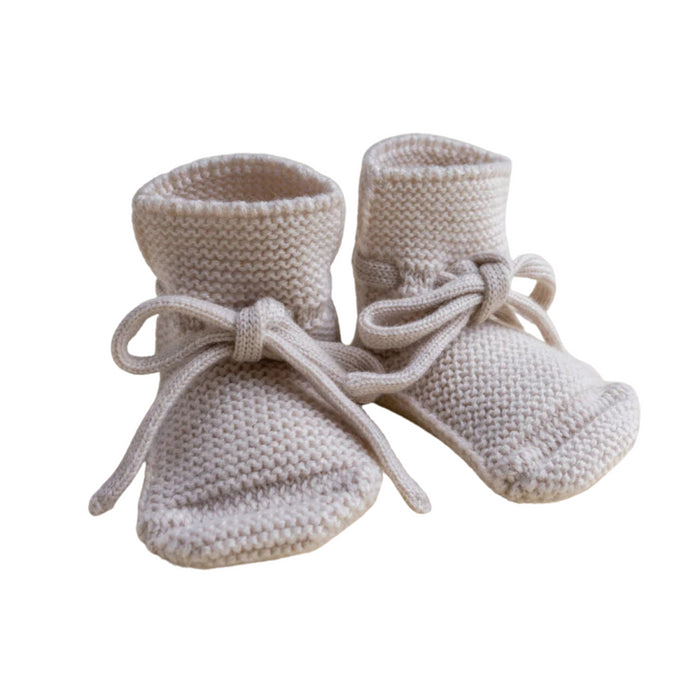 Hvid - Booties cream (0-9 maand)