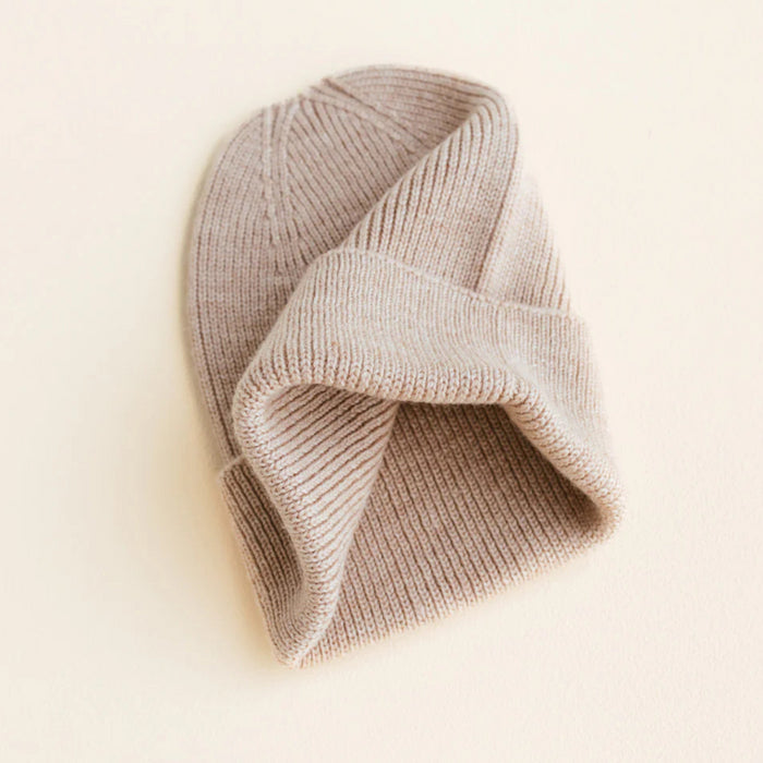 Hvid - Beanie Fonzie - Sand (0-6 maand)