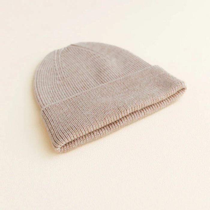 Hvid - Beanie Fonzie - Sand (0-6 maand)