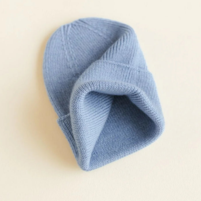 Hvid - Beanie Fonzie - Light blue (0-6 maand)