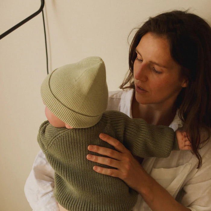 Hvid - Beanie Fonzie - Mint (0-6 maand)