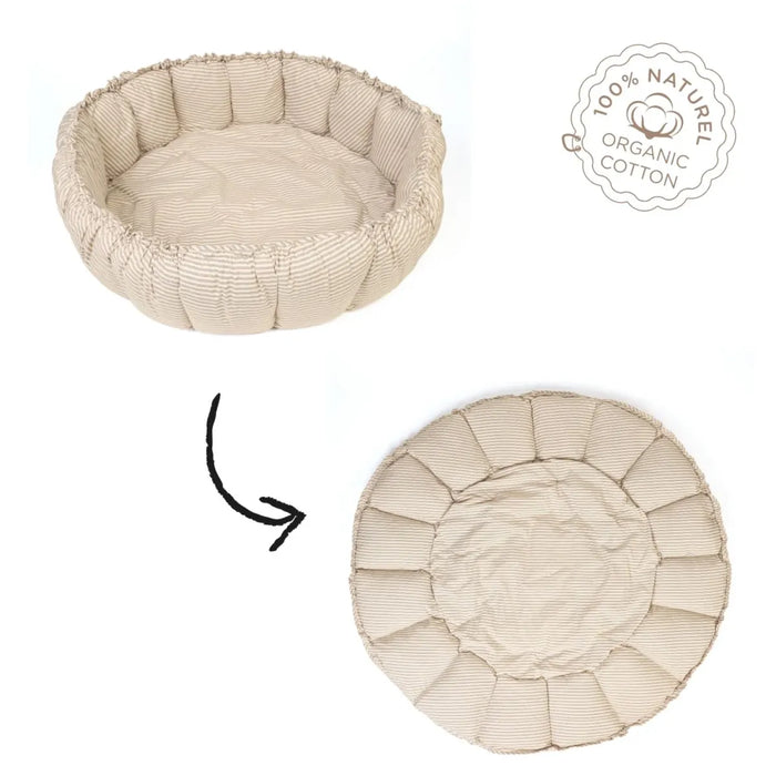 Play & Go - Bloom organic babyspeelkleed & cocon - stripes blue