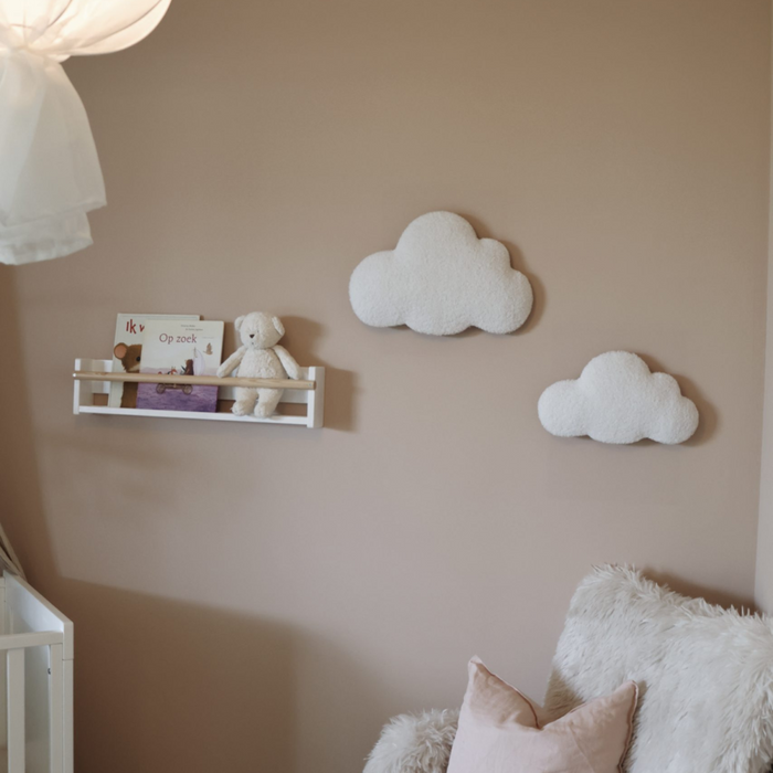 Little Loua - Bouclé Cloud wall deco Big (47cm) - With LED light, White