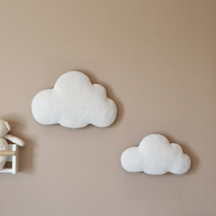 Little Loua - Bouclé Cloud wall deco Big (47cm) - With LED light, White