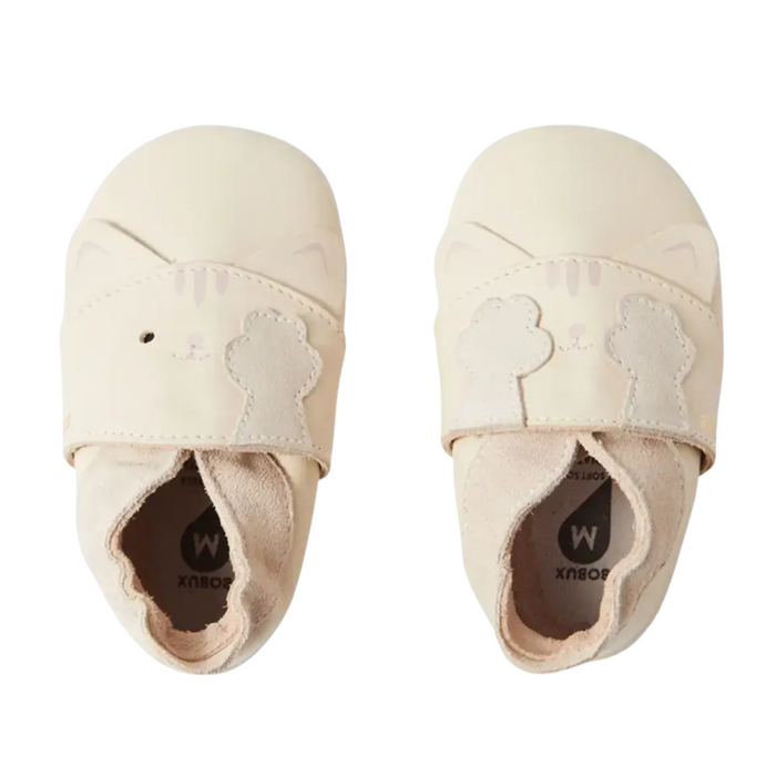 Bobux - Soft Soles - Peek A Boo Kitty White Swan - Wit
