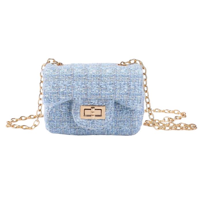 Prinsessefin - Handtasje Tweed French Blue/S