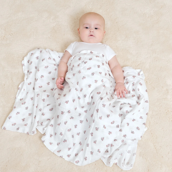 Molis&Co - Muslin bamboo blanket - Tiny Flowers