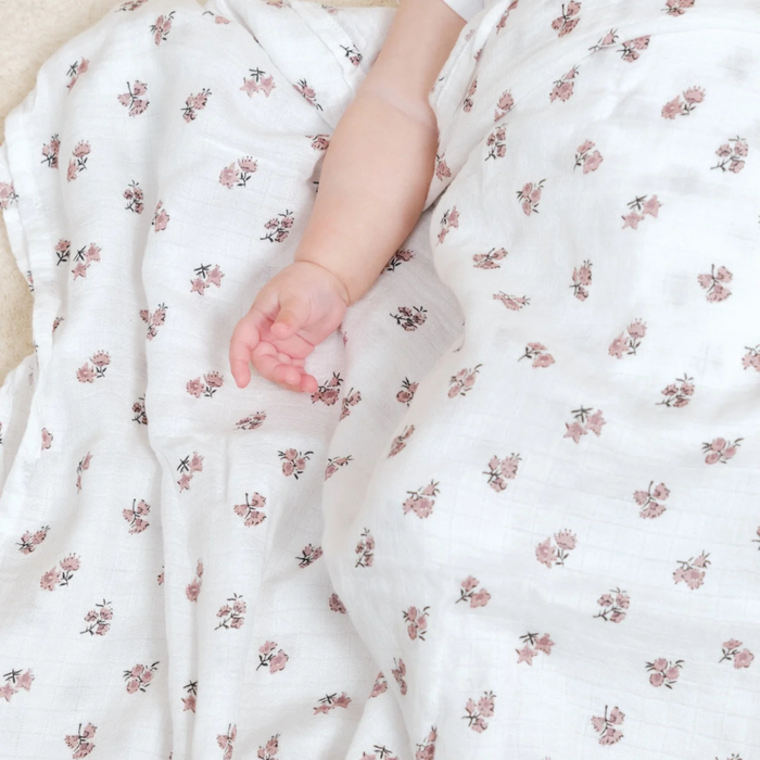 Molis&Co - Muslin bamboo blanket - Tiny Flowers