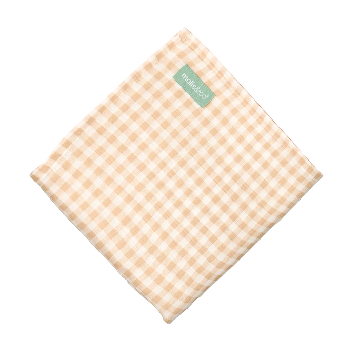 Molis&Co - Muslin bamboo blanket - Vichy Sand 120x120