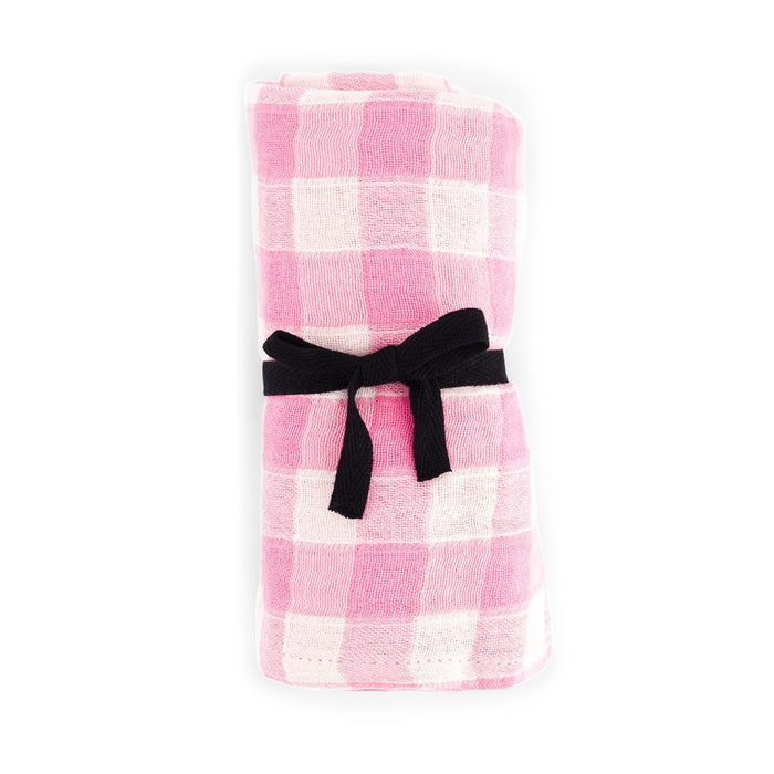 Rose in April - Bianca swaddle Vichy Neon Pink (70x70cm)