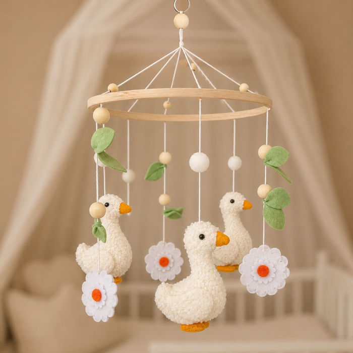 Little Loua - Handgemaakte Bloemen & Eendjes babymobiel