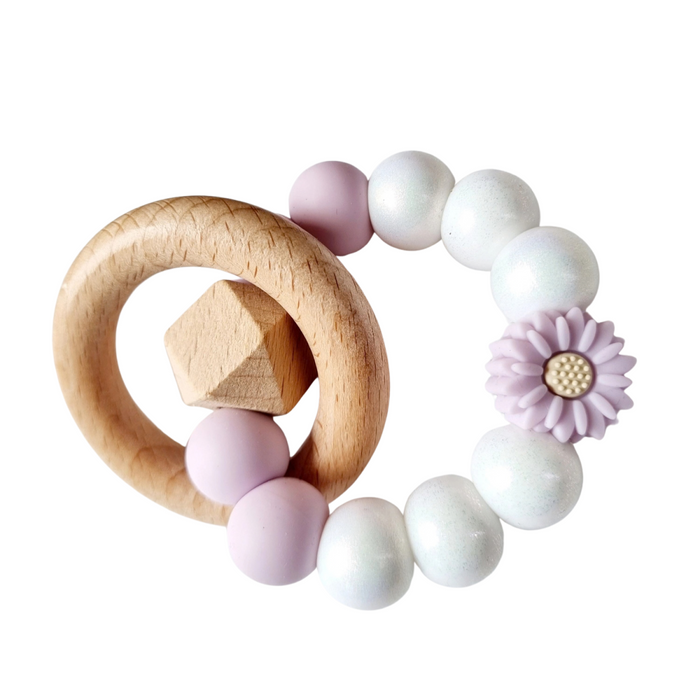 Happy by Lies - Bijtring Daisy - Lila glanzend wit