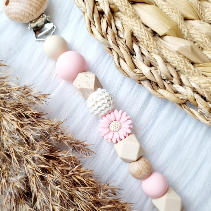 Happy by Lies - Fopspeenkoord Daisy - Babypink/Beige