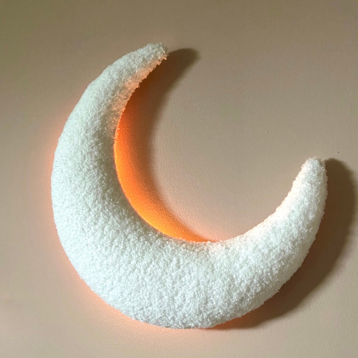 Little Loua - Maan Bouclé Wanddecoratie met LED