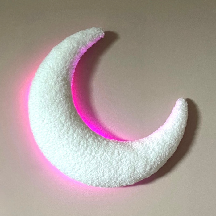 Little Loua - Maan Bouclé Wanddecoratie met LED