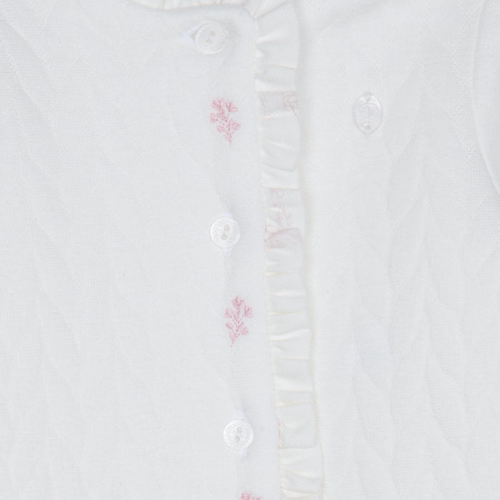 Patachou - Ecru knit babygrow with frill