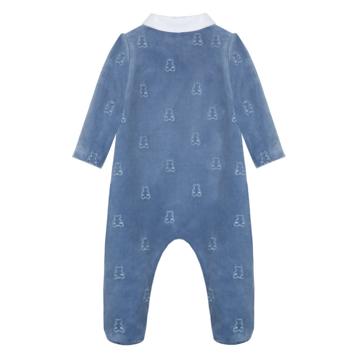 Patachou - Indigo Blue babygrow with little bears all-over print