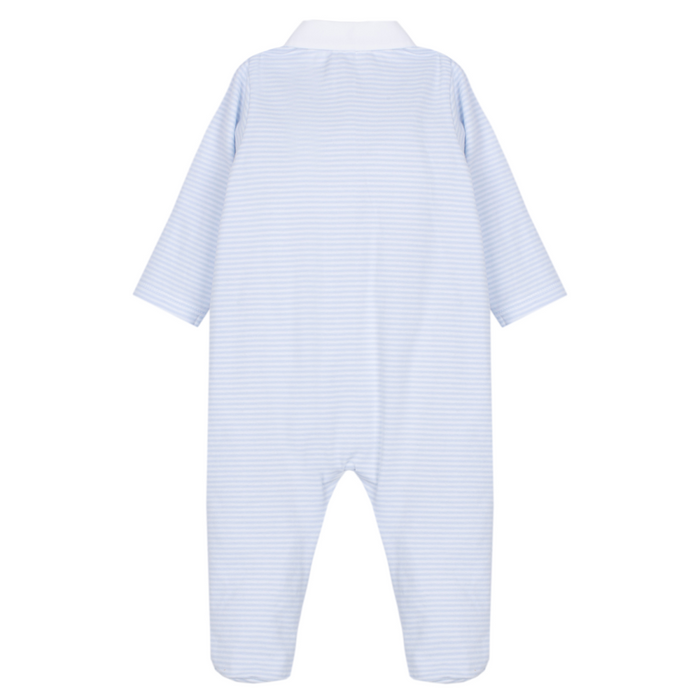 Patachou - Babypakje met voetjes - Blauw gestreept