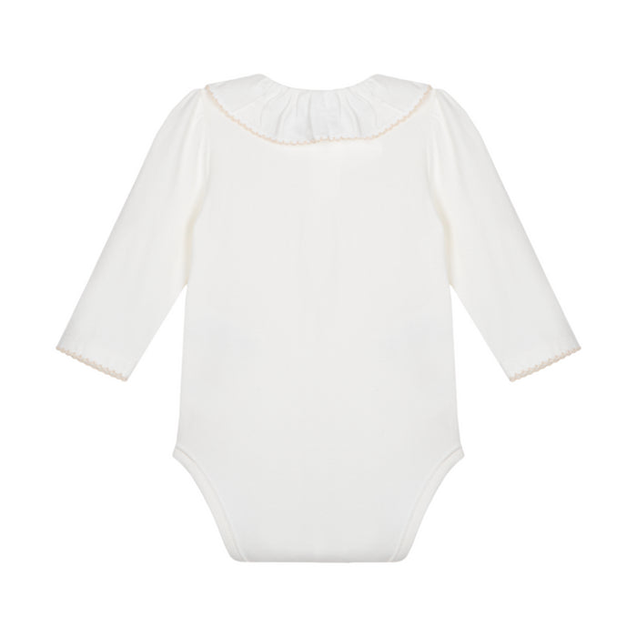 Patachou - Ecru frilly collar bodysuit