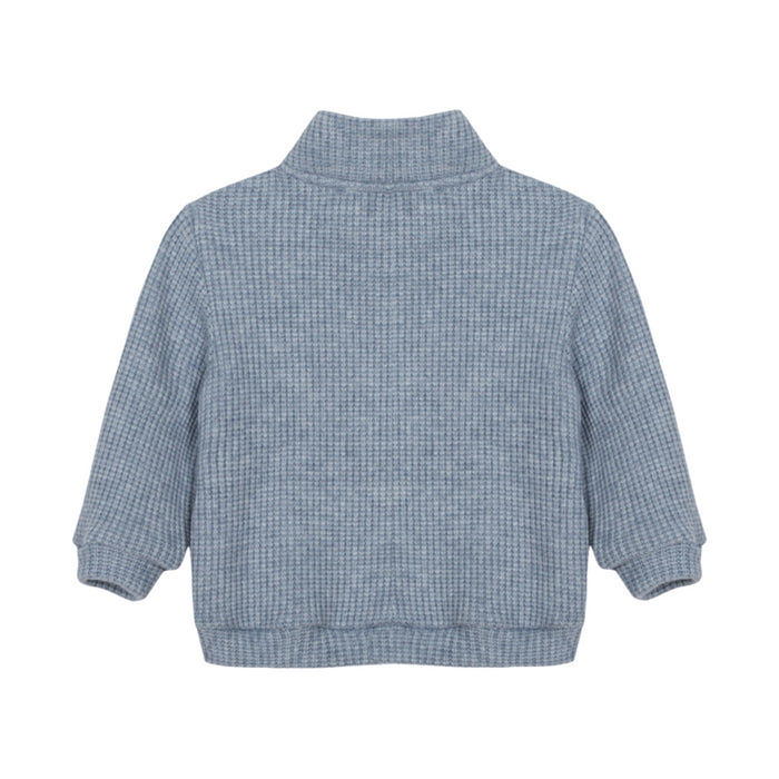 Patachou - Melange blue mock neck sweater