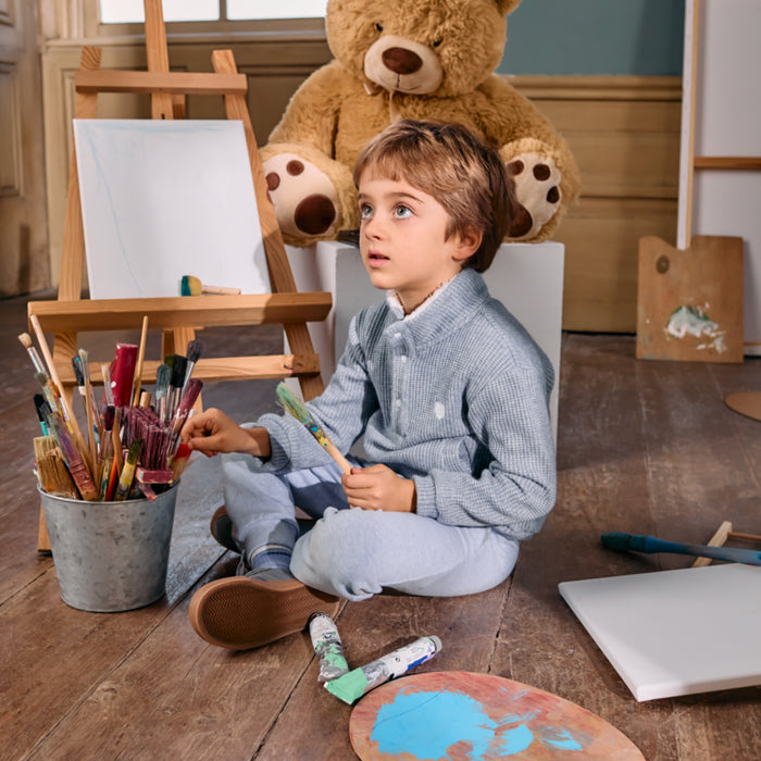 Patachou - Melange blue mock neck sweater