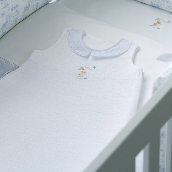 Théophile & Patachou - Blue Garden Party - Zomer Slaapzak 60cm  kraag- Gewafeld