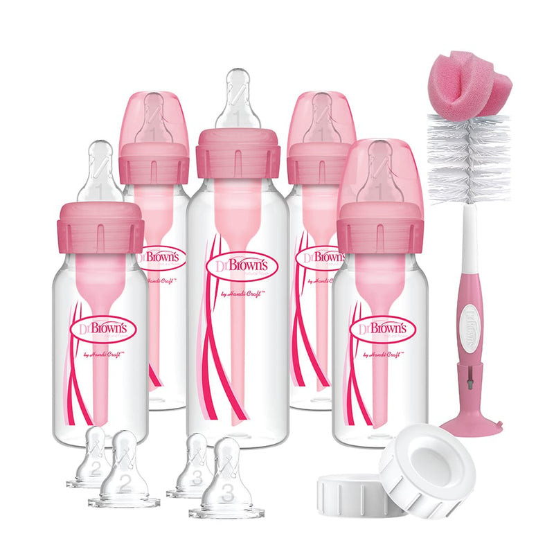 Dr. Brown's - Options+ Anti-colic Bottle Giftset Standaard halsfles Roze