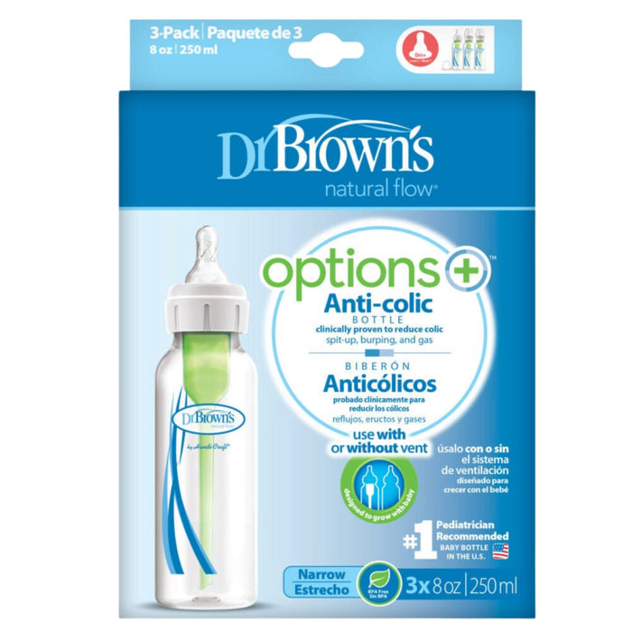 Dr. Brown's - Options+ Anti-colic Bottle - 3-pack Standaard halsfles 250 ml
