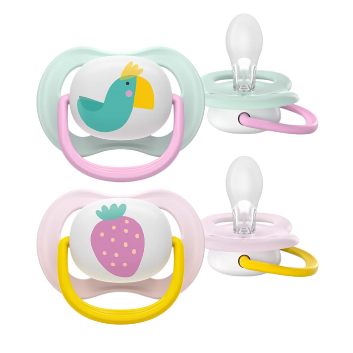 Philips-Avent - Fopspeen Ultra Air - Aardbei/Vogel (0-6 maanden)