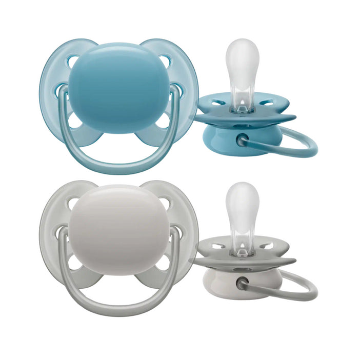 Avent - Fopspeen +6M Ultra Soft Blauw/Grijs