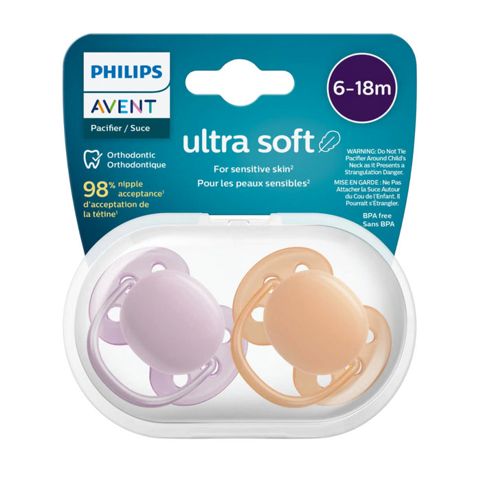 Avent - Fopspeen +6M Ultra Soft Grijs/Oranje