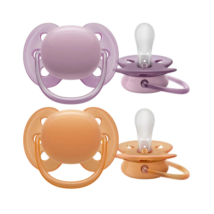 Avent - Fopspeen +6M Ultra Soft Grijs/Oranje