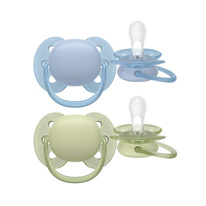 Avent - Fopspeen +0M Ultra Soft - Lichtblauw/groen