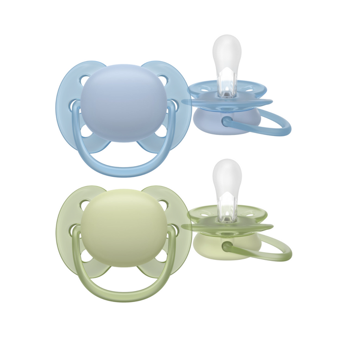 Avent - Fopspeen Ultra Soft - Blauw/Groen - (0-6 maanden)