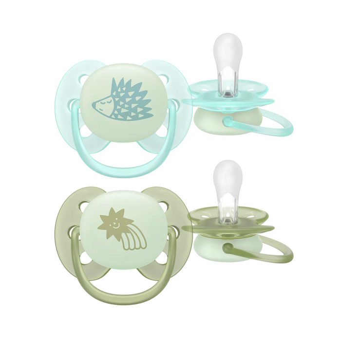 Philips Avent - Fopspeen Ultra Soft Nighttime - Egel/Ster (0-6 maanden)