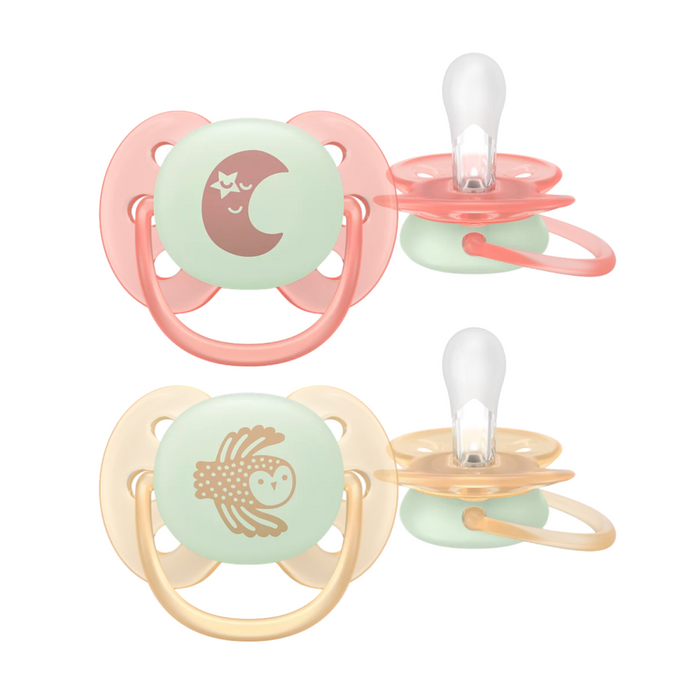 Philips Avent - Fopspeen Ultra Soft Nighttime - Terracotta/Perzik (0-6maanden)