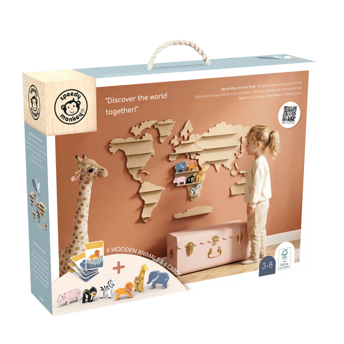 Speedy Monkey - World Map Shelf