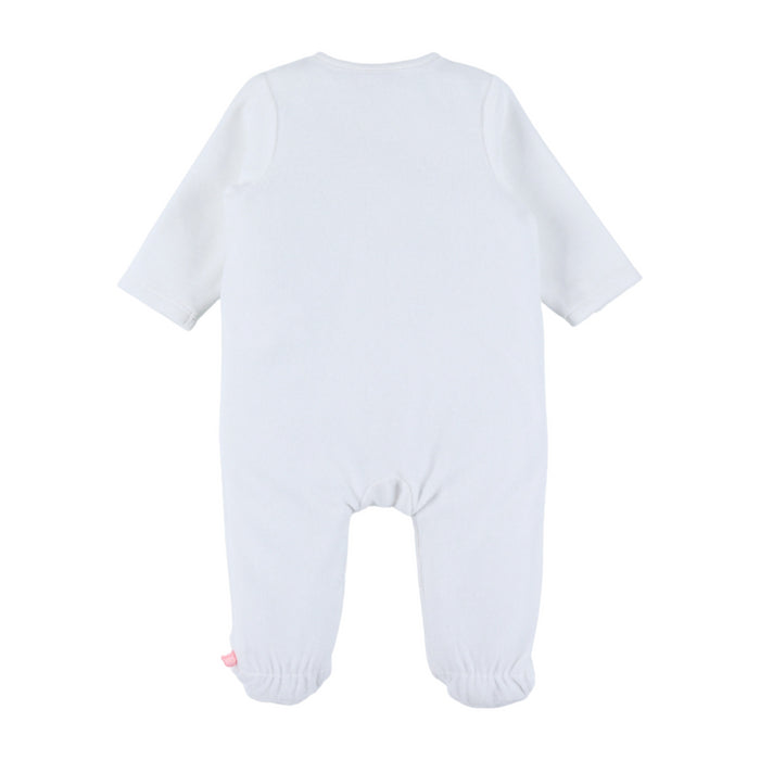Noukies - Wit fluwelen babypakje met fluffy